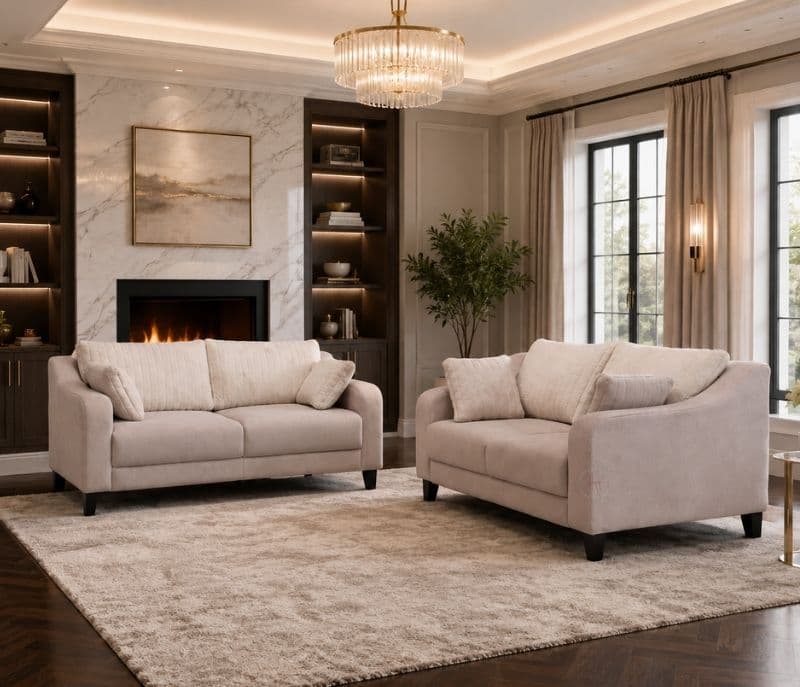 Image 3 for Teddy Sofa 3+2 Sofa Velvet Suede Fabric (KORA)(BWD)(WF)(BS-EC)