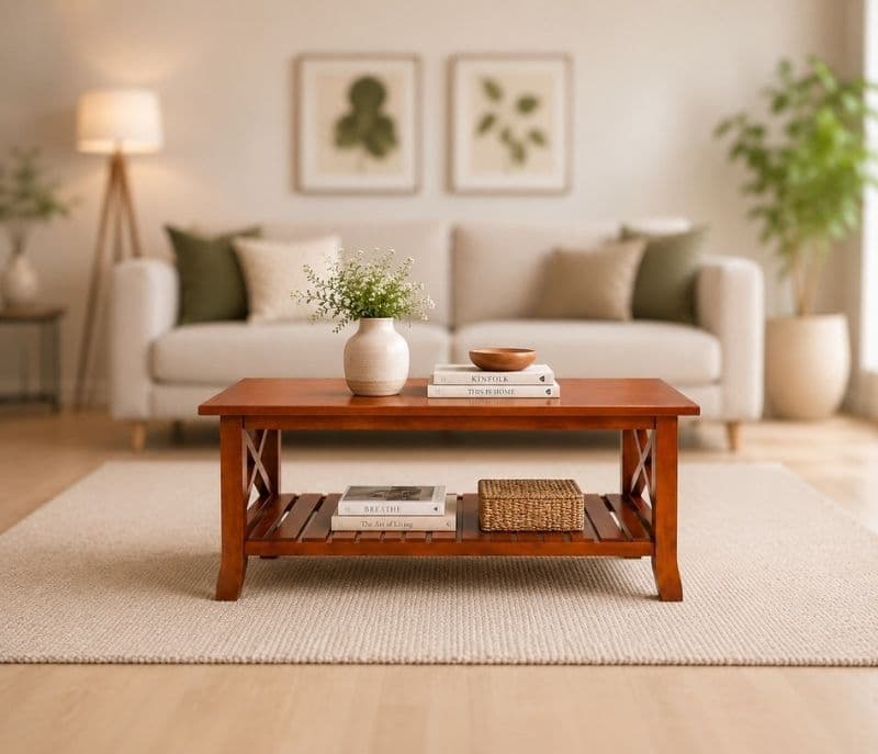 Image 1 for X Center Table Solid Rubber Wood (ZAM) (OWD)