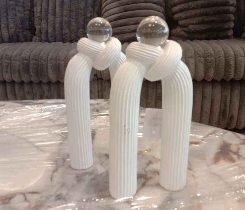 Image 2 for G-RA-28 A/B White Knot Figures with Crystal Ball Sphere
