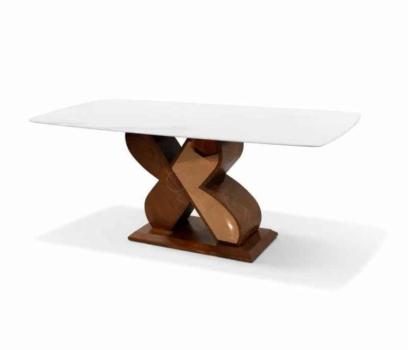Image 5 for 936 6 Seater Imported Marble Dinign Set with Premium Leatherette Upholstery (WH)
