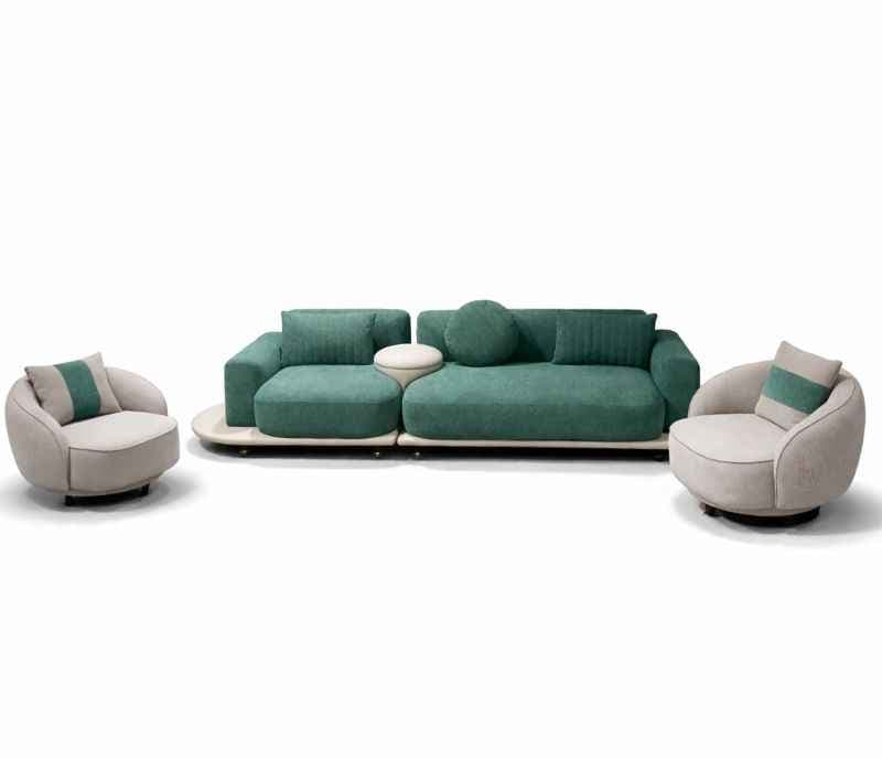 Image 4 for Sofa Sierra 3+1+1 Seater Solid Miranda Wood With Suede Fabric Upholster (HYD)