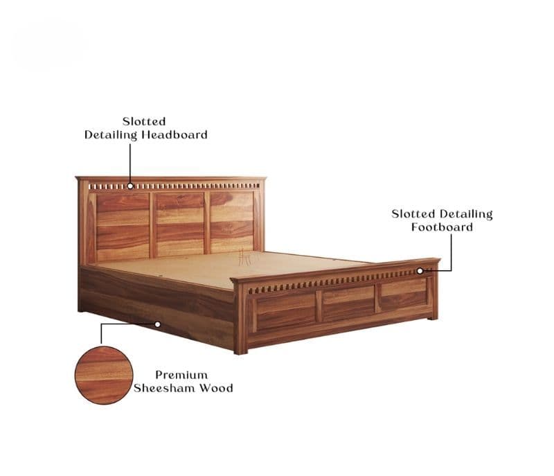 Image 9 for Adolph Sheesham Hydraulic Storage Premium Solid Sheesham Wood Honey Finish (SCV _PKU)