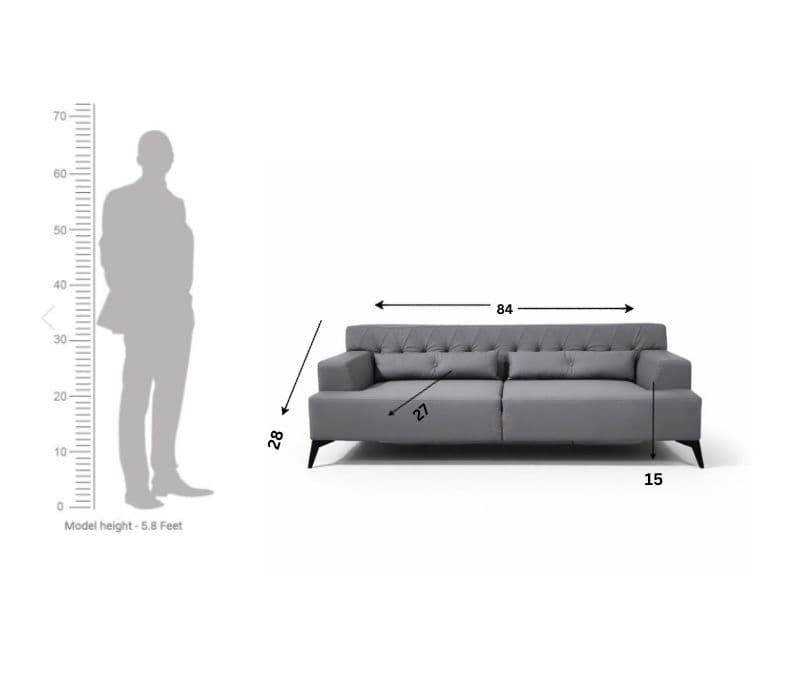 Image 4 for Cheslin Sofa 3+2 Seater Polyester Linen Blend Fabric (WH OTD)