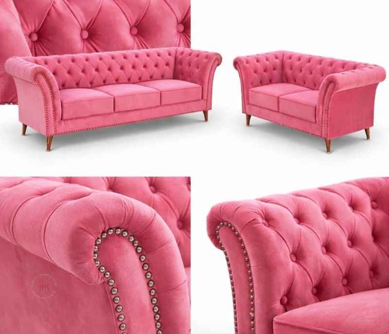 Image 5 for Chester sofa 3+2+1 Seater Velvet Fabric (BWD)