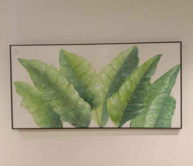 Image 2 for 60X120 CM Hardbord Painting Green Leaf Painting For Wall Decoration, Multicolor, Nature