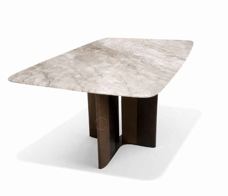 Image 2 for 995B 6 Seater Marble Dinign Table with Wood Base