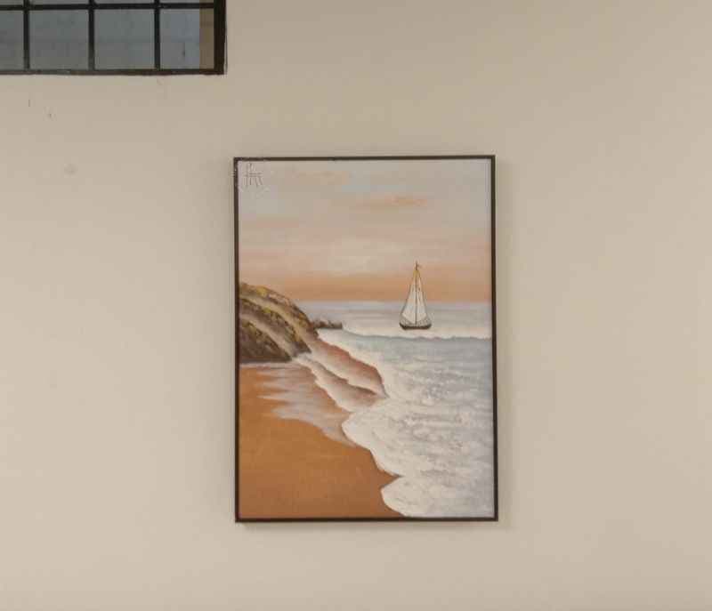 Image 4 for 50X 70 CM Hardbord Frame Sunrise pure hand-painted art oil painting cream style living room porch decoration painting large floor sofa background wall hanging painting