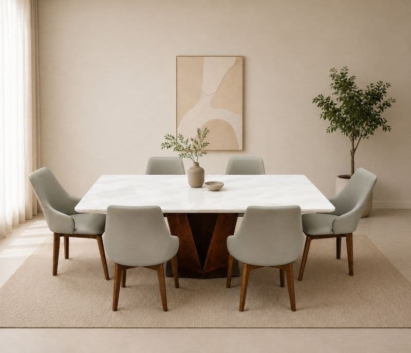 Imported Dining Set-M03663-1 D302 Chair 1+6 Seater (WF)