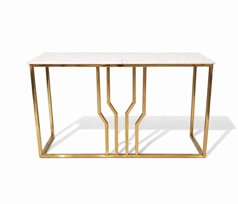 Image 4 for Con 957 Console Table Marble Top With PVD Gold Metal Base (BTM OTD)