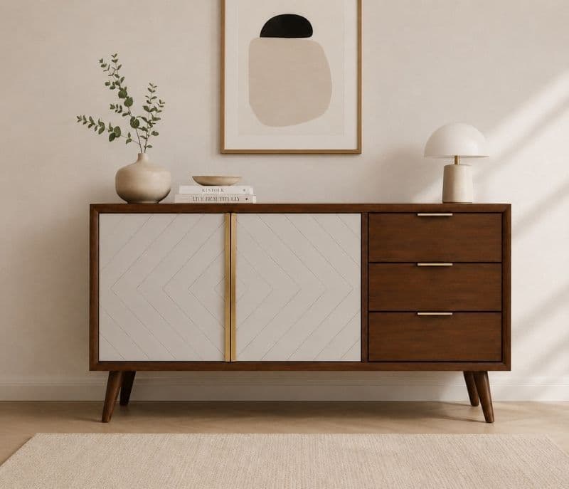 Lara 3 Drawer 2 Door SideBoard Cabinet Sheesham Wood (WI)