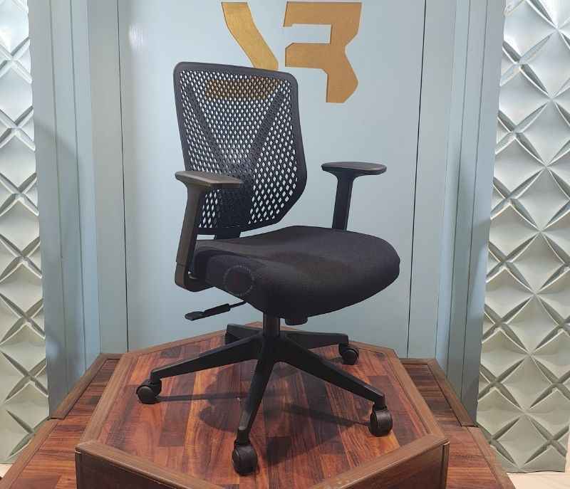 Image 2 for Leo Black Mesh Office Chair Adjustable Height Revolving Study Work from Home Chair Computer Desk Chair