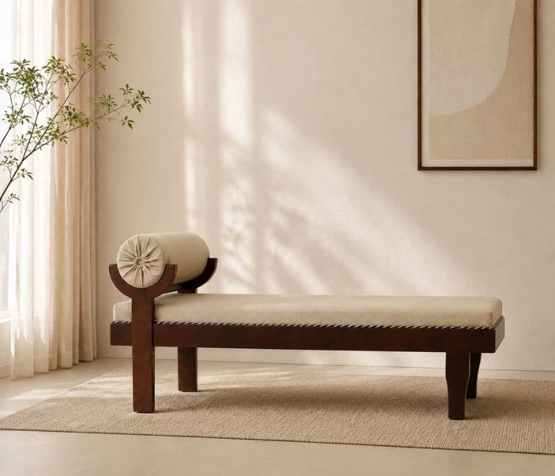 Leona Diwan Solid Rubber Wood (ZAM) (OWD)