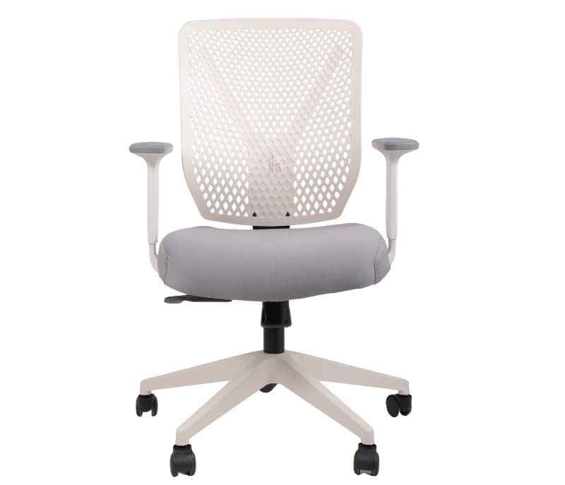 Image 6 for Leo White Mesh Office Chair Adjustable Height Revolving Study Work from Home Chair Computer Desk Chair