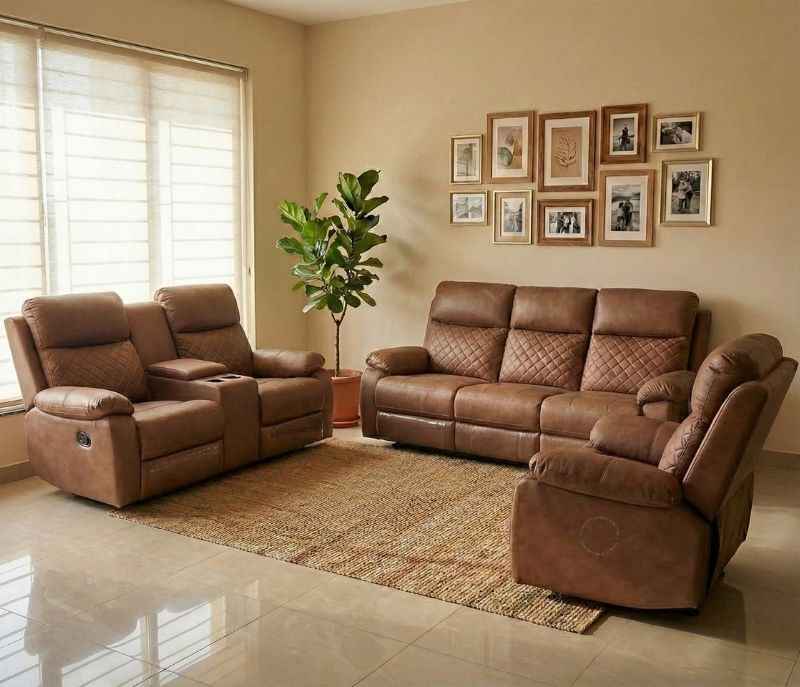 Image 3 for R20 3+2 With Console Electric Recliner And 1S Electric Recliner Micro Suede Fabric (SKN)(BS - BSK)(BTM)(HYD)
