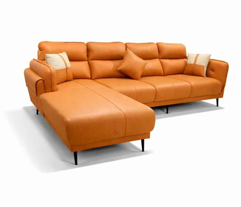 Image 2 for Austin Sofa 3+Lounger Suede Fabric (Brown) (BTM)(SKN)