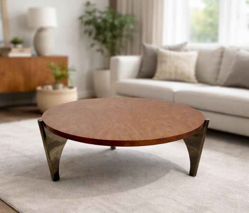 Image 1 for A77 Black Wooden Top Metal Base (HYD)