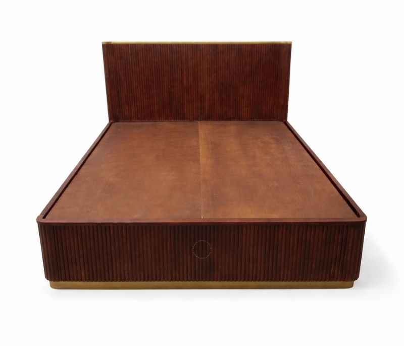 Image 8 for Fluted Queen Size Without Storage ( Acacia Wood, Brown)(EC)