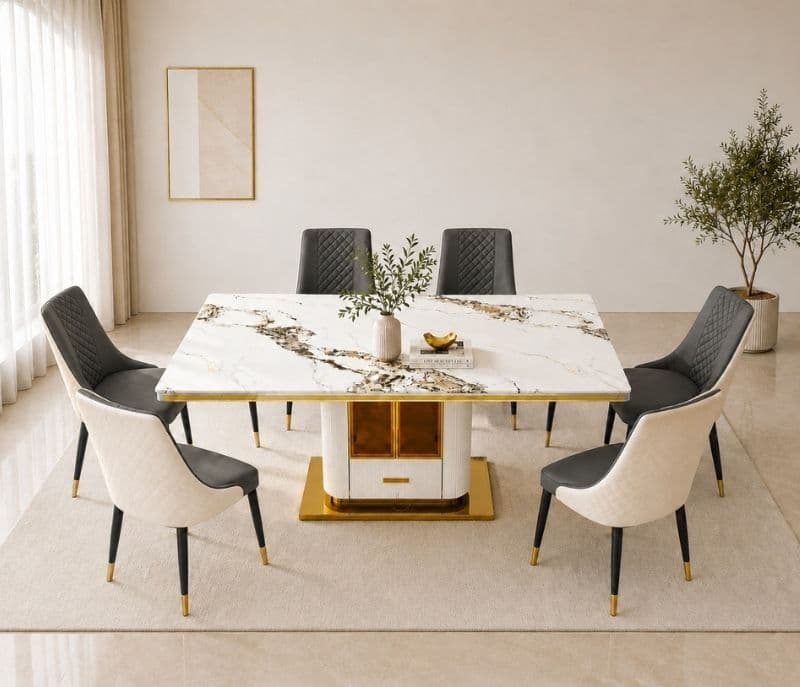 Image 1 for Imported Dining Set-C604-3995-1 Table/Y10 Chair (EC)