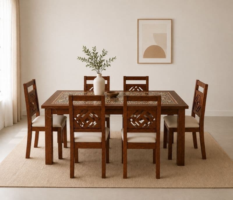 Image 1 for Diya Printed 1+6 Seater Dining Set (WI_PKU)