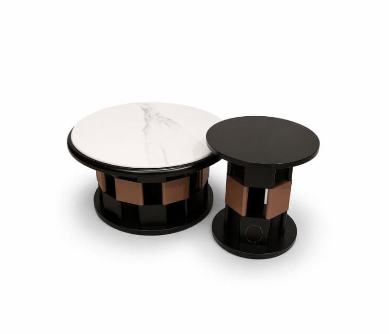Image 3 for Centre Table 9015 Marble Top With Ash Wood Base (HYD)