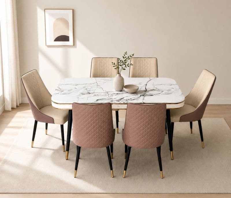 Imported Dining Set-C140-42091-3 Table/Y10 Chair 1+6 (BWD)