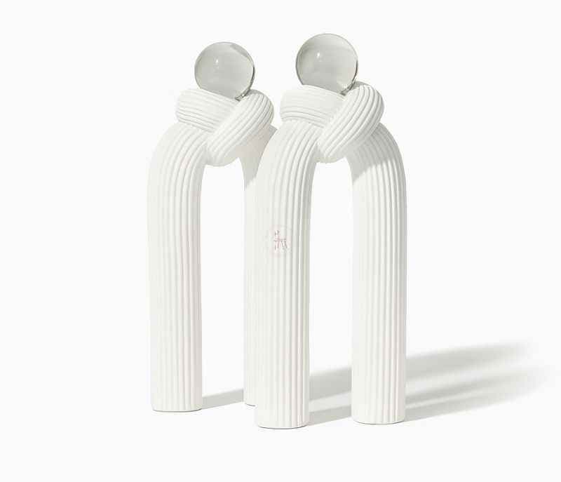 Image 3 for G-RA-28 A/B White Knot Figures with Crystal Ball Sphere