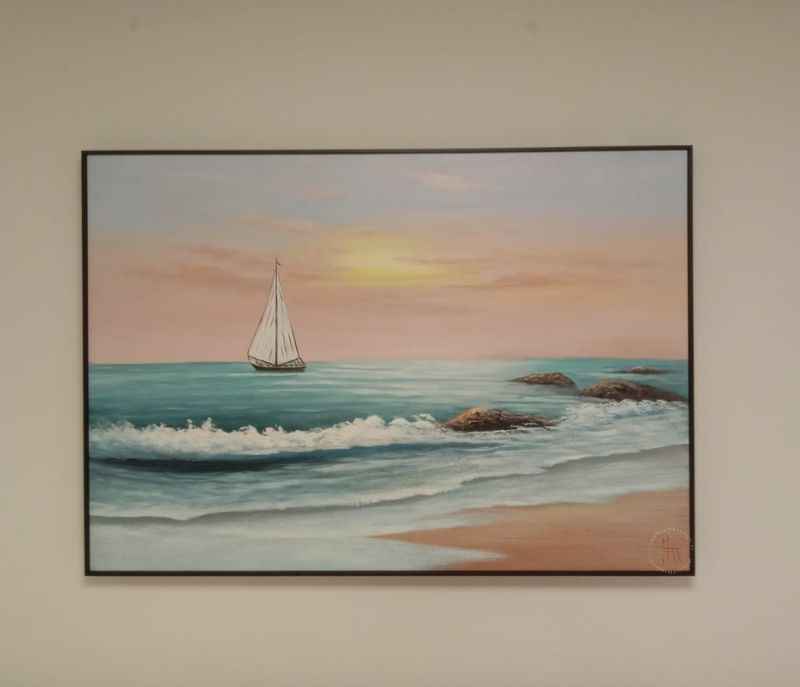 Image 3 for 70X100 CM Hardbord Frame Print Wall Art Modern Decor Framed Hand Painting