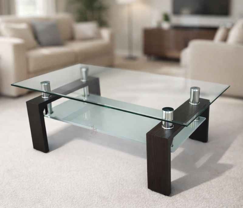 Image 1 for 40520 CT Color Brown And Black Glass Top (SV)
