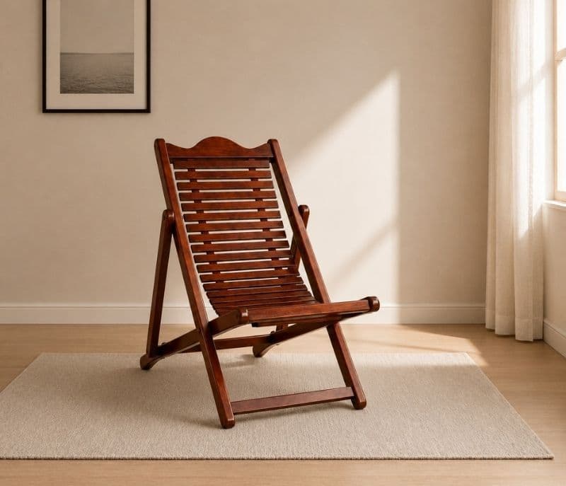 Easy Chair Wooden Solid Rubber Wood (ZAM) (OWD)