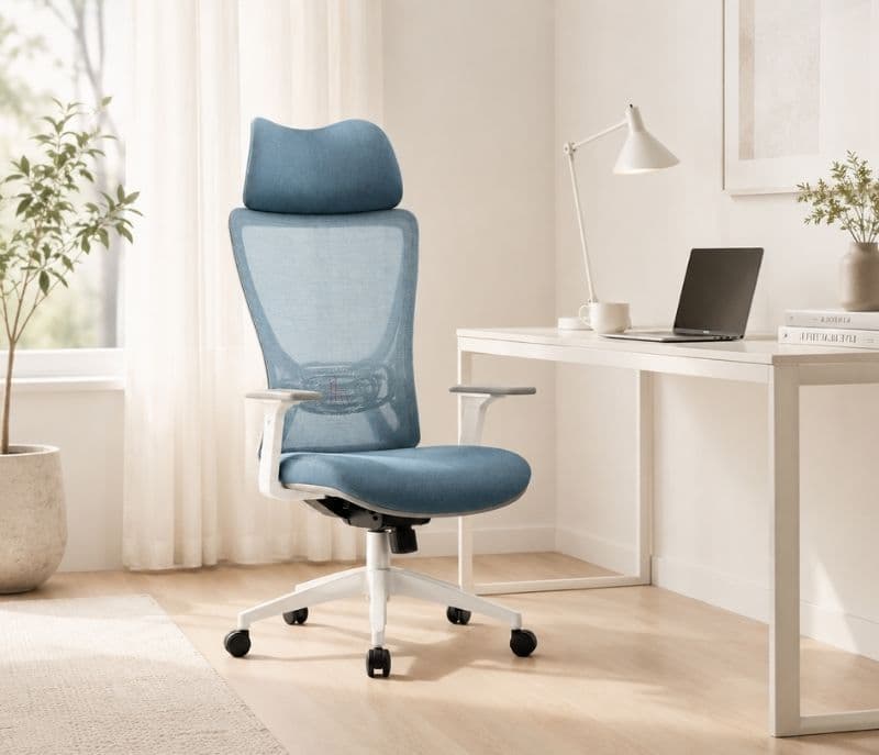 Image 1 for Camry HB White And Grey Special Office Chair (PM)