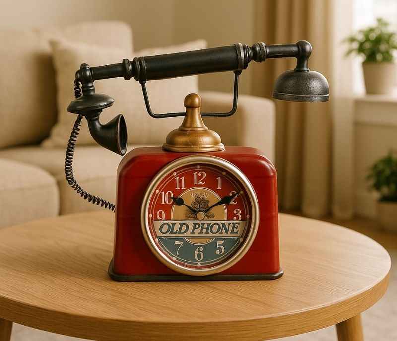 Image 1 for D-GWC-69 Vintage Telephone Functional Clock
