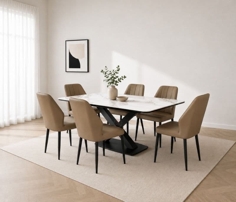 Image 1 for Imported Dining Set-C21-Cold Emerald Table/63 Chair (EC)