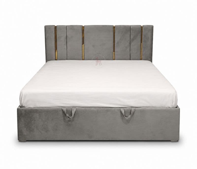 Image 4 for Lux King Bed With Hydraulic Storage Neem Wood (BSK)
