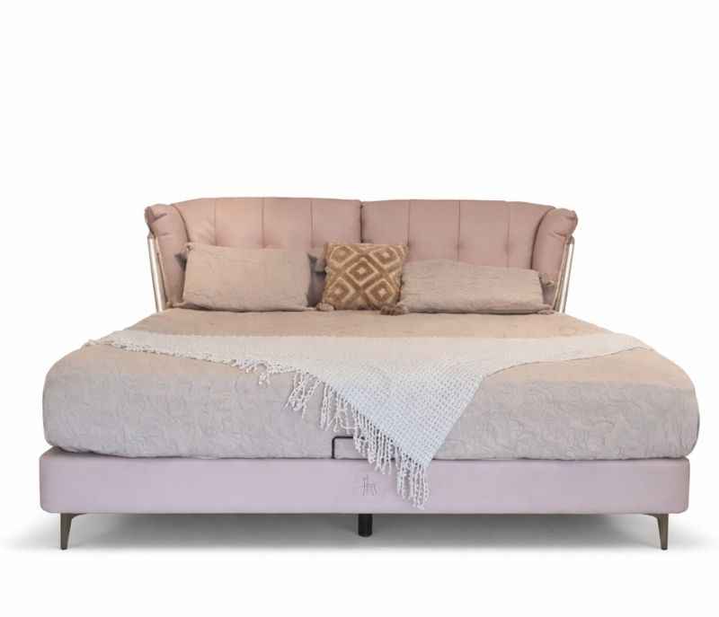 Image 3 for 2239 King Sized Bed Full Grain Leather HB Sponge+Down Feather Multi Layer Solid-Wood without Storage (BS-CP)