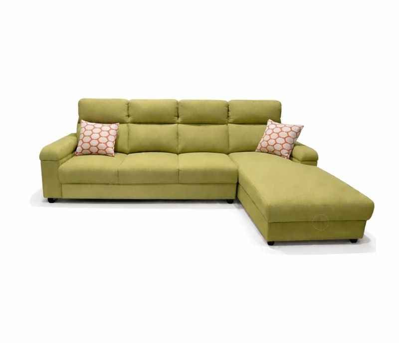 Image 2 for Greenland Modern Sofa 3+Lounger Cotton Linen (Green) (BTM)