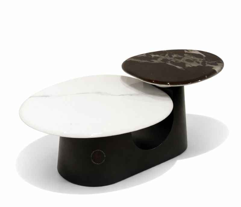 Image 4 for C1075 Center Table With Marble Top And Metal Base (HYD OTD)