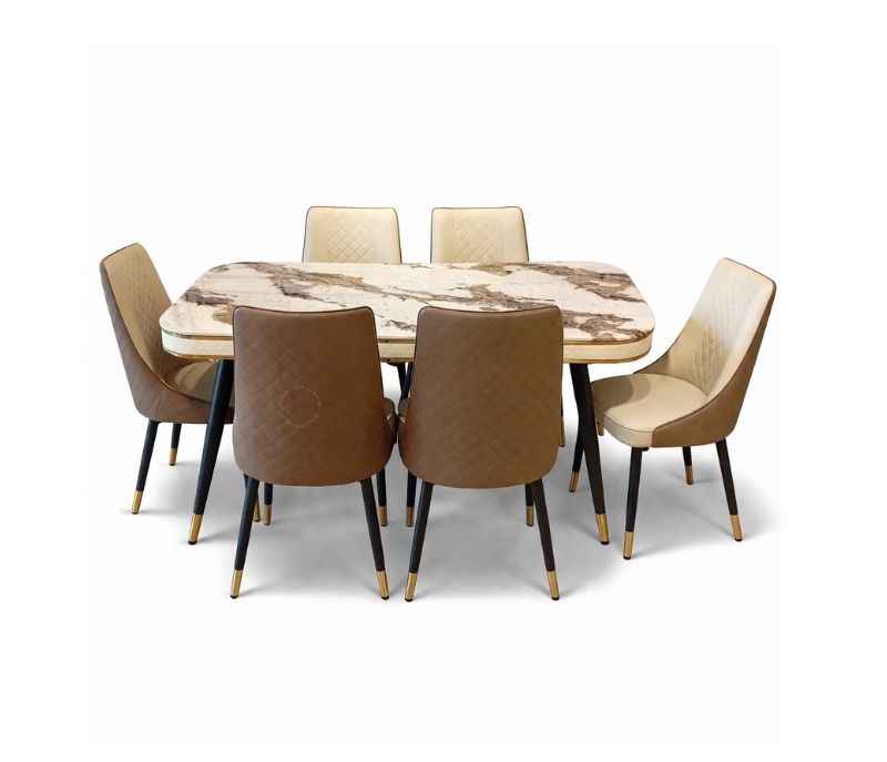 Image 3 for Imported C140 Table SY97 160x90+Y10 Chair Beige+Coffee 1+6 (BWD)