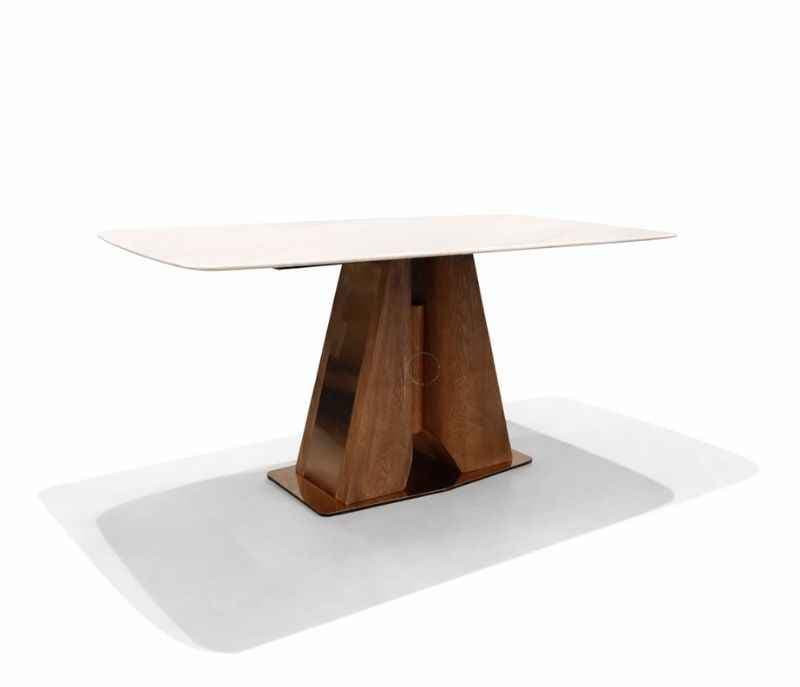 Image 9 for Dining Set 6+1 687/2136 Imported Oak Wood With PVD Rose Gold And Marble Top (CP OTD)