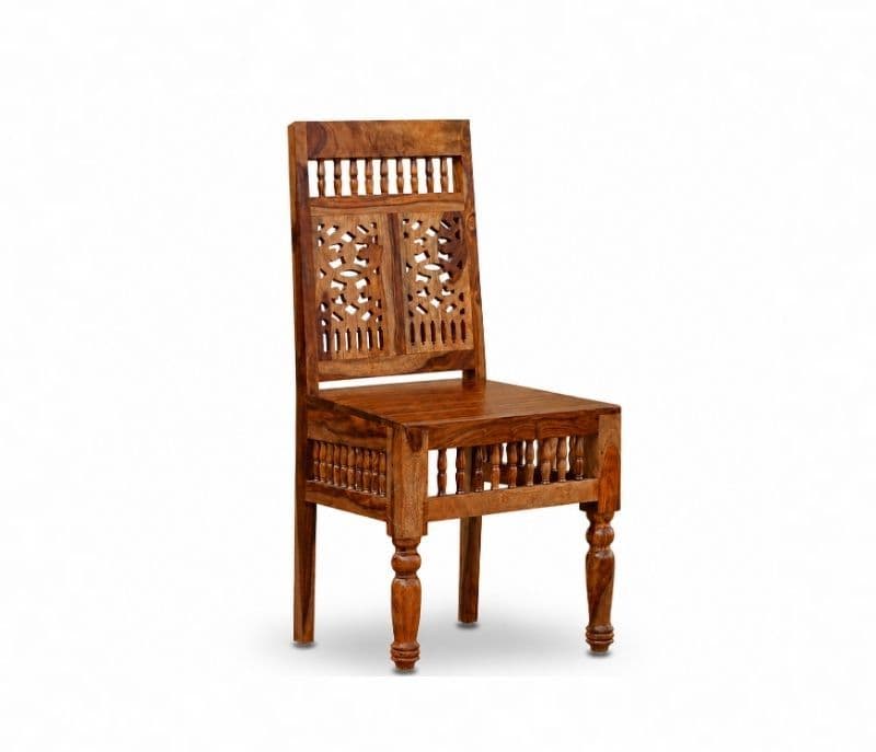 Image 10 for Vintage Solid Sheesham Wood Ghilli Design Dining Table Set 1+4 Seater (SCV-PKU)