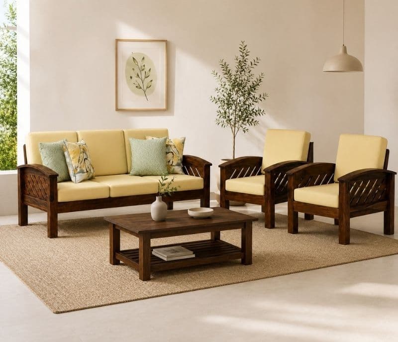 Jiya 3+1+1 Seater Sheesham Sofa (WI)