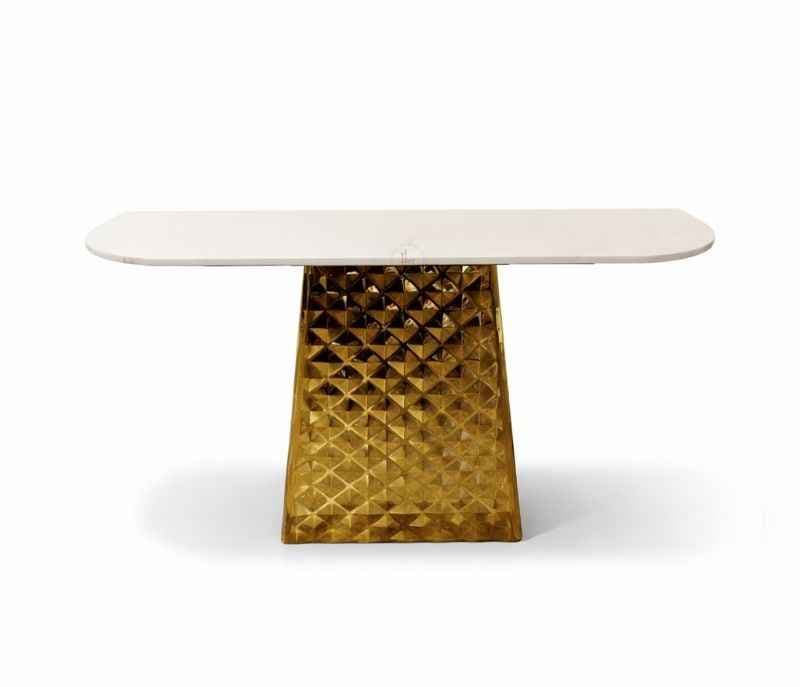 Image 3 for Console 57 Marble Top With PVD Gold Metal Base (HYD)(WF)