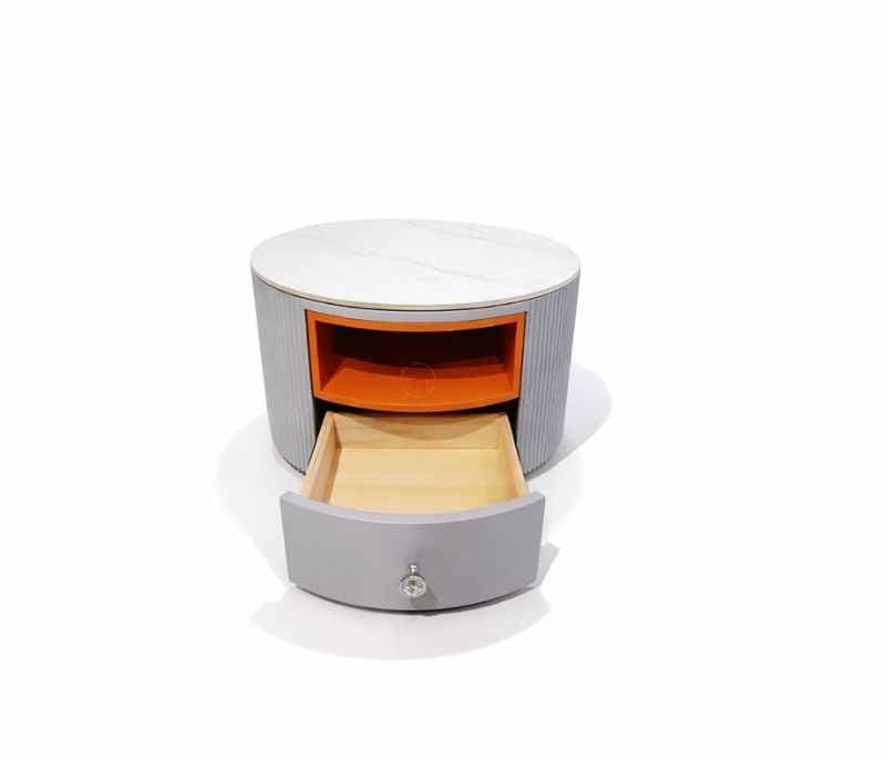 Image 3 for Centre Table 909 White Ceramic Top With Metal Base And Drawer With Storage (HYD)