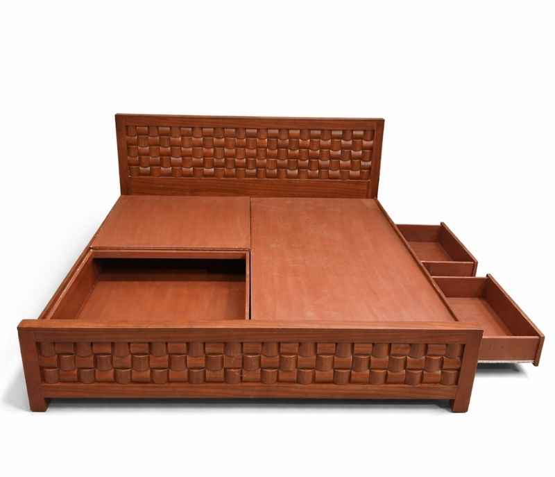 Image 3 for Sk Chocolat Cot King Size 72X78 With Storage One Side Top Lifting And One Side Drawer (BWD)(BSK)(BS-BTM)