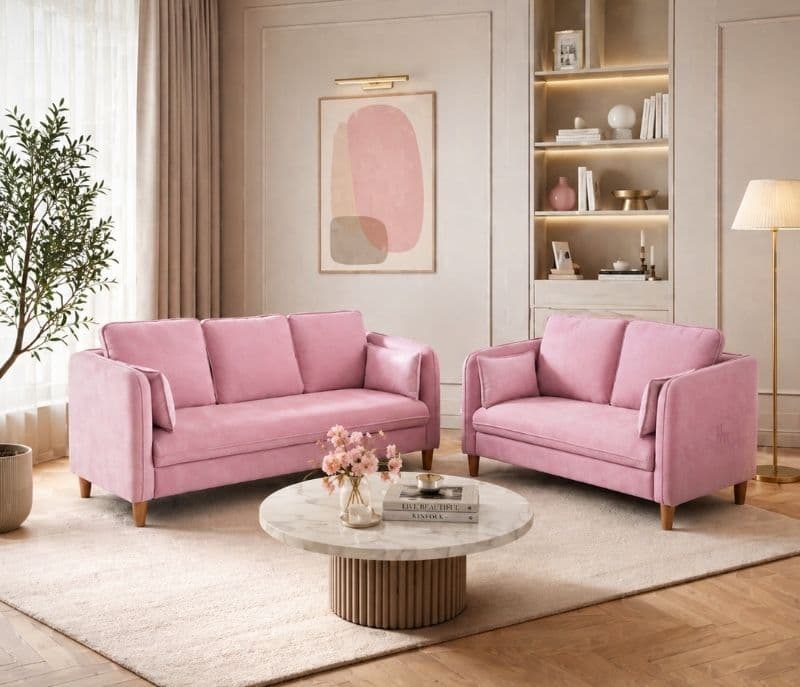Image 4 for Easy Living Sofa 3+2 Seater Velvet Fabric (WH)