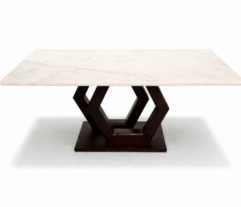 Image 4 for Axon 6 Seater Marble Dining Table with Wooden Base