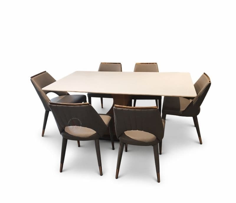 Image 4 for DT 803 Onyex+DC 1058 Grey 1+6 Onyex Marble Top With Ash Wood Base (HYD)(CP)
