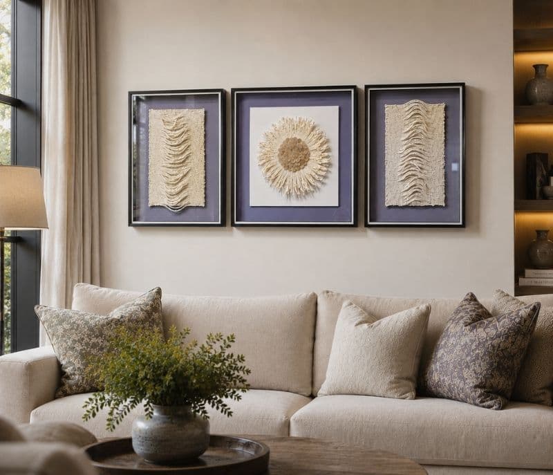 Image 2 for Ivory Ripple Trio Wall Art
