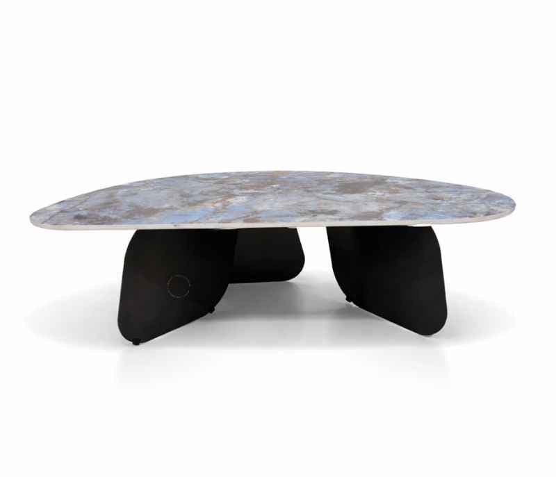 Image 2 for AH2460 Centre Table Ceramic Top And Black Metal Base (HYD)