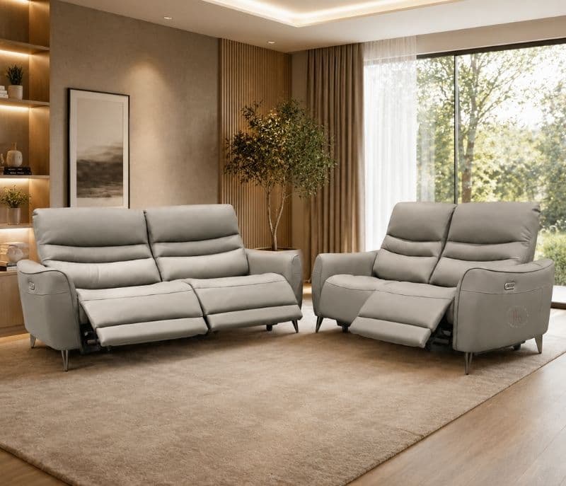 Image 3 for 6655 Electric Recliner 3+2 Leather Half