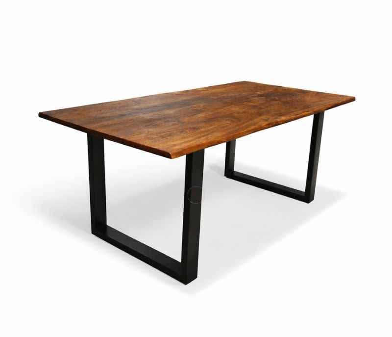 Image 6 for Live Edge Dining Set Table 4+Bench Acacia Wood with Premium Fabric (WH)(EC)(HYD)(BWD)(BSK)